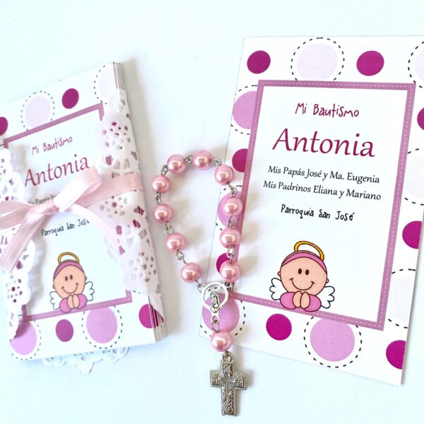 Baptism Favor Cards With Rosaries Mod. 2