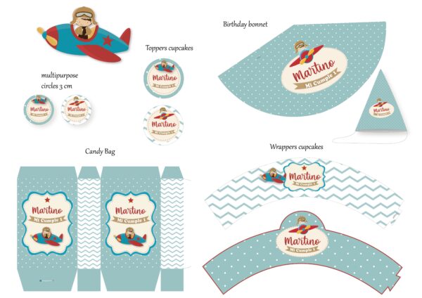 Printable Personalized Aviator kit - Image 8