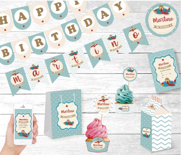 Printable Personalized Aviator kit