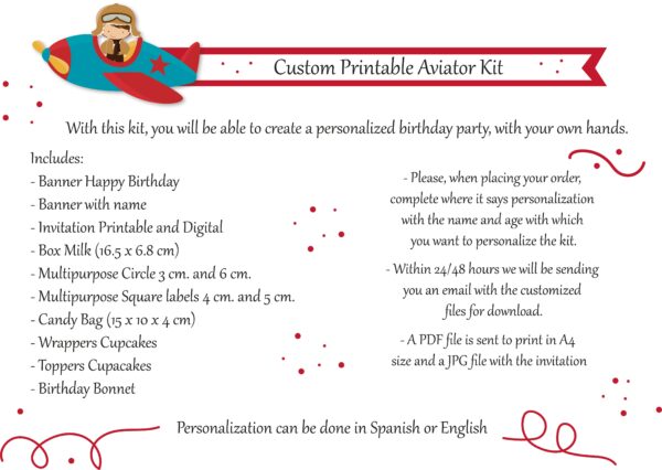 Printable Personalized Aviator kit - Image 11