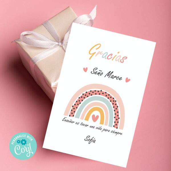 Rainbow Thank you card