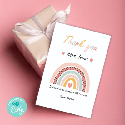 Rainbow thank you card