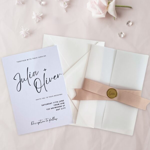Minimalist and modern wedding card