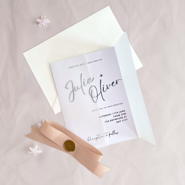 Minimalist and modern wedding card