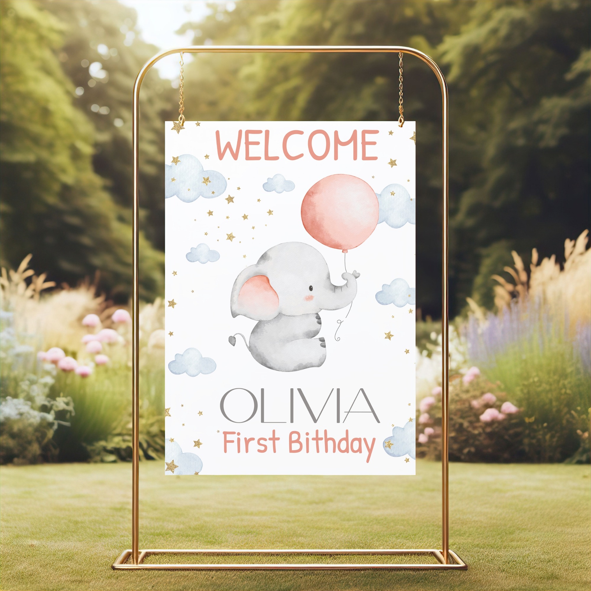 editable baby elephant birthday welcome sign editable baby elephant birthday welcome sign