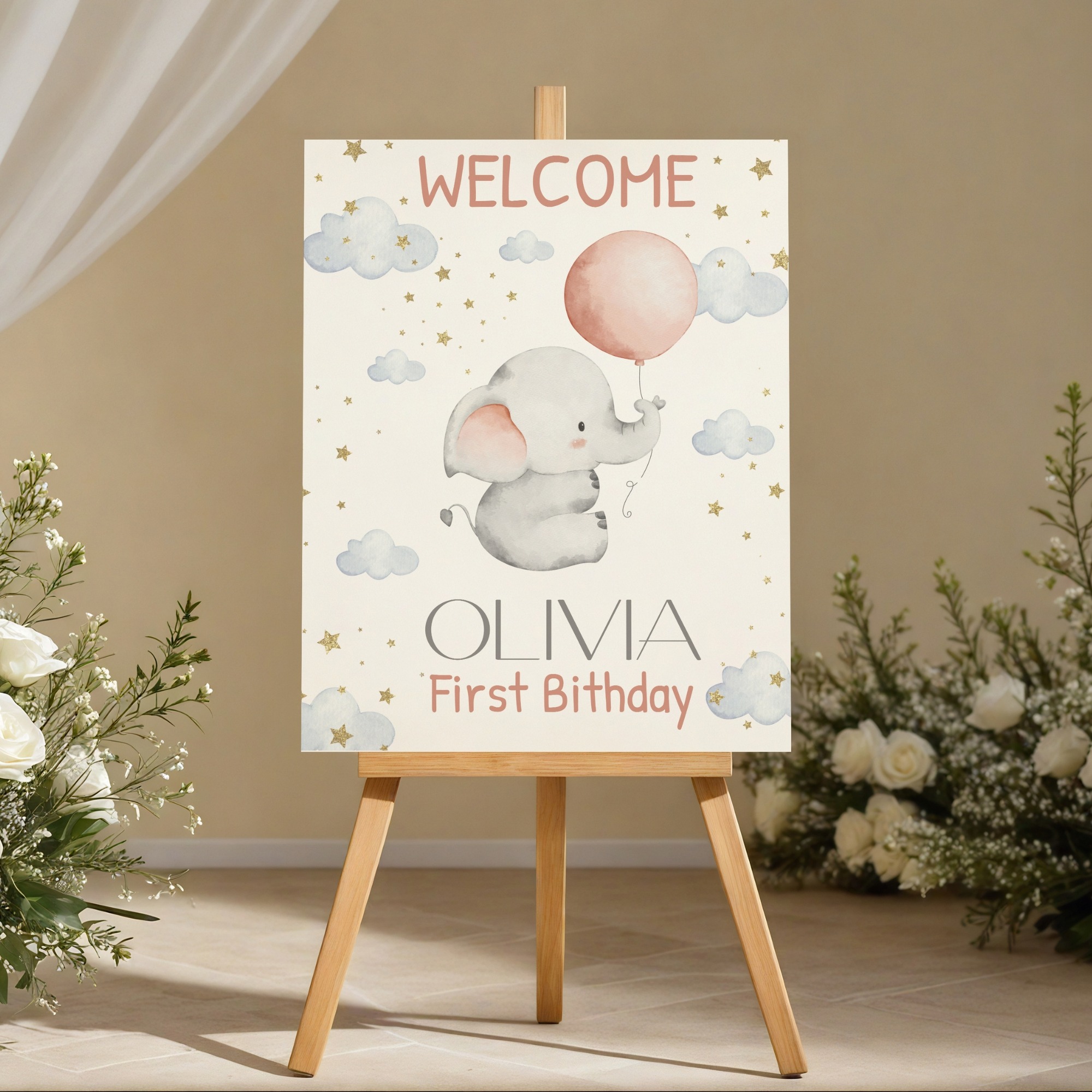 baby elephant birthday welcome sign baby elephant birthday welcome sign