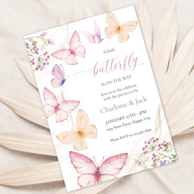 butterfly baby shower invitation