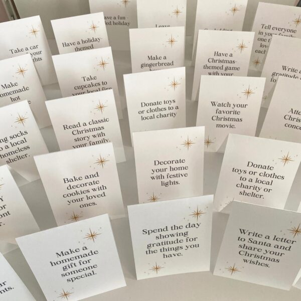 Printable Family Advent Calendar Cards | 25-Day Kids Christmas Countdown | Christmas Countdown Wall Decor or Table Display