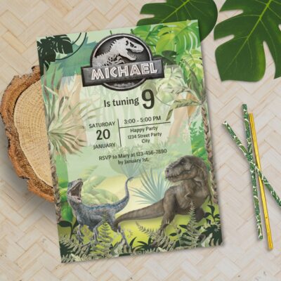 jurassic birthday invitation